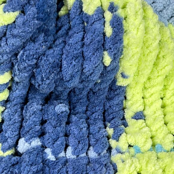 Beautiful Incredibly Soft Handmade Winter Hat Toque in Shades of Blue and Yellow - Picture 2 of 10